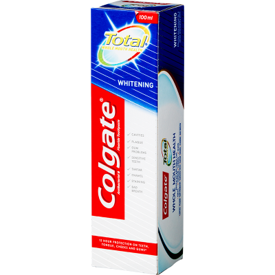 Pengeudlån partiskhed Ventilere Køb Colgate Total Whitening Tandpasta (100 ml) | Kun 26,95 kr | Gratis  fragt - Helsebixen