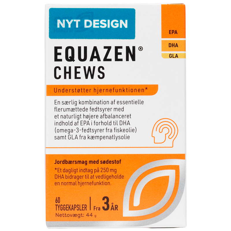 Equazen Chews Fiskeolie m. Jordbærsmag (60 tyggekapsler)